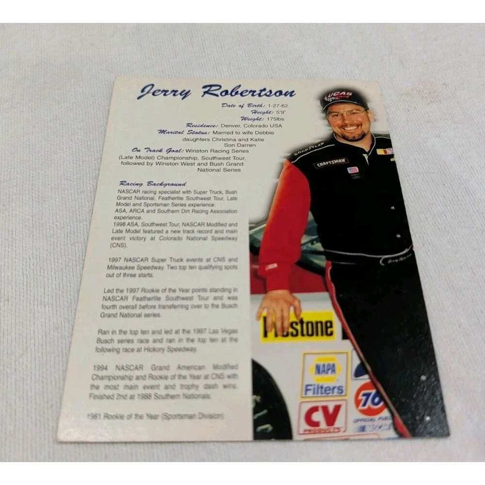 (4) NASCAR Autographed Promo Cards. Avants. Bowen. Robertson. Yackey.